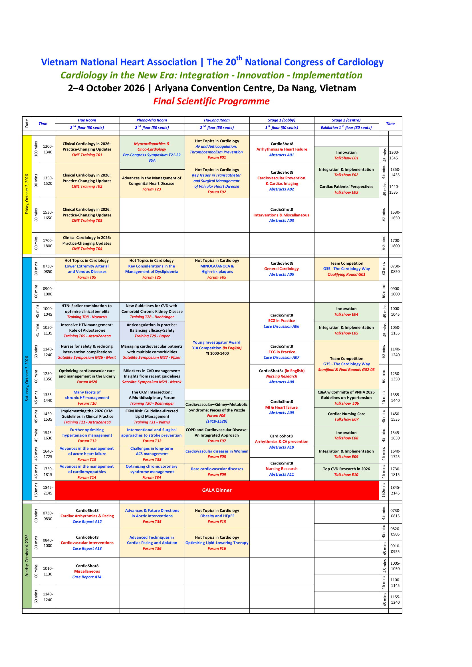 Scientific Program Frame - Part 2